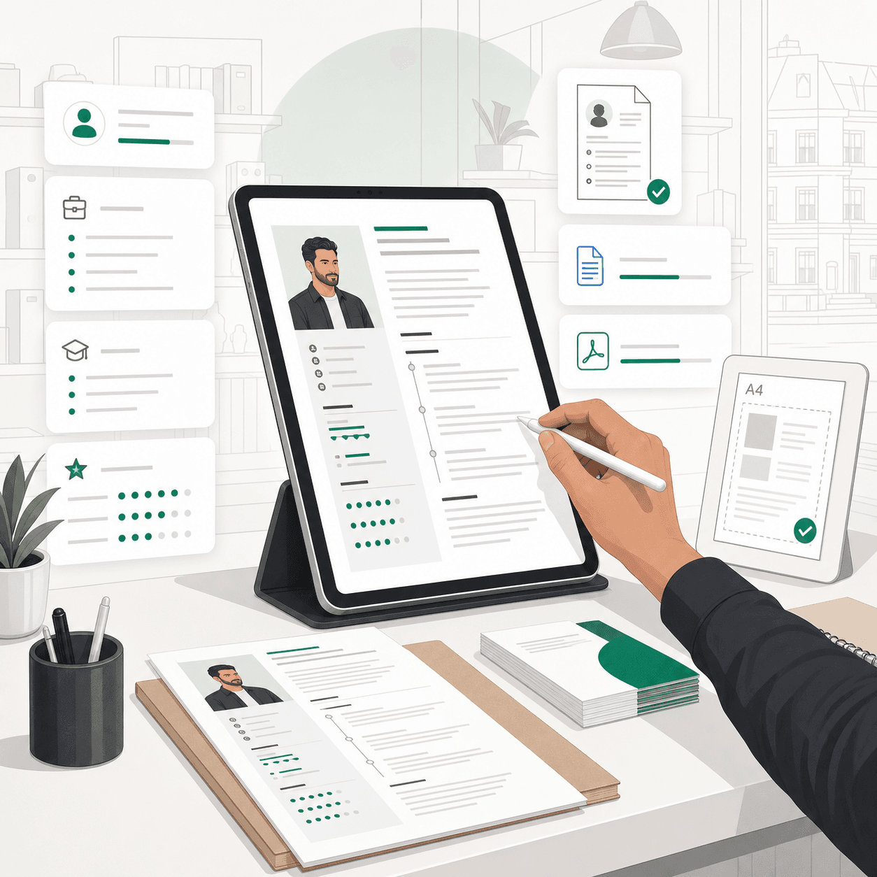 Aperçu de services Netzo avec création de CV professionnel