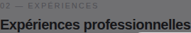 Étape Expériences professionnelles