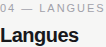 Étape Langues